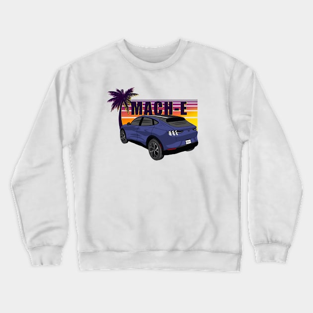 Sunset Mach-E in Infinite Blue Crewneck Sweatshirt by zealology